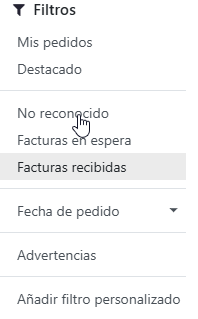 Paso 2 - En la barra de búsqueda, hacer clic en Filtros. - Cómo Generar Reportes de Compras