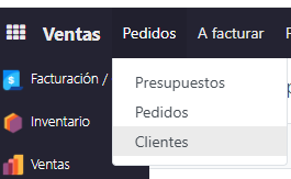 Paso 1 - 1. Ingresar a Clientes - Cómo Consultar el Historial de Ventas de un Cliente