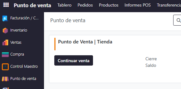 Paso 1 - 1. Abrir el Punto de Venta - Cómo Actualizar Cantidades desde el Punto de Venta