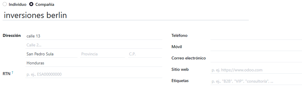 Paso 3 - . Registrar la información general - Cómo Crear un Proveedor Nuevo