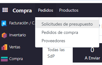 Paso 1 - Ingresar a Solicitudes de Presupuesto - Cómo Registrar una Cotización de Proveedor