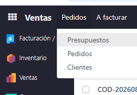 Paso 1 - Ingresar a Presupuestos - Cómo Crear una Cotización de Venta