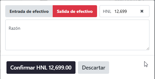 Paso 7 - Seleccione salida de efectivo - Cómo registrar una salida de efectivo